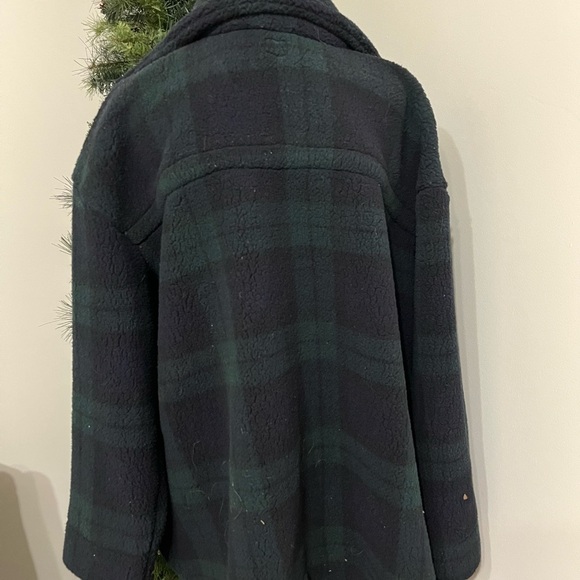Lee Fleece Jacket Navy and Green Plaid - Picture 2 of 5